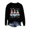 thumbnail image 7 of Towmus Women Christmas Sweatshirts Casual Long Sleeve Fall Funny Gnomies Graphic Pullover Tops, 7 of 7
