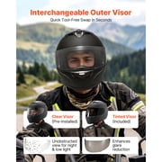 KFFKFF Full Face Motorcycle Helmet, Lightweight and Comfortable Adult Motocross Helmet with Clear Visor, Suitable for Street and Dirt Bikes - DOT Certified (M Size)