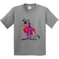 thumbnail image 3 of Inktastic Valentine's Day Graffiti T-rex with Heart Shaped Candy Box Youth T-Shirt, 3 of 5