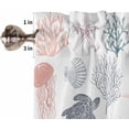 thumbnail image 5 of Kitchen Curtains Set, Red Grey Coastal Kitchen Curtains and Valances Set, Nautical Summer Beach Coral Sea Turtle Rod Pocket Tier Curtains 36 Inch Length for Cafe/Bedroom Windows, 5 of 6