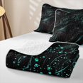 thumbnail image 4 of Erosebridal Cyan Abstract Wave Twin Quilt Set for Women Men, Marble Ombre Dot Print Twin Coverlet Set, 2pcs, 4 of 7