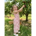 thumbnail image 5 of BemeyourBBs Toddler Baby Girl Summer Clothes Baby Girl Pink Cherry Outfit Smocked Romper 6 12 18 24Months 2 3 4 Years Cherry Print Flying Sleeve Wide Leg Pants Jumpsuit, 5 of 9