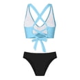 thumbnail image 5 of Women's High Waisted Bikini Sets 2 Piece Tummy Control Swimsuits V Neck Twist Front Bathing Suits(Light Blue,L), 5 of 6