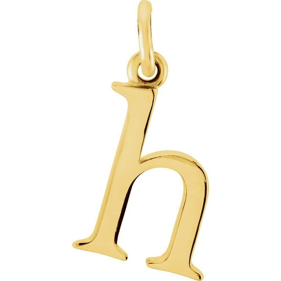 Precious Stars Unisex 14K Yellow Gold Lowercase H Initial Pendant