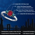 thumbnail image 2 of Gem Stone King 925 Silver and 10K Yellow Gold Ruby Red Mystic Topaz and Blue Diamond Engagement Ring for Women | 1.10 Cttw | Oval 7X5MM | Gemstone November Birthstone | Size 9, 2 of 6
