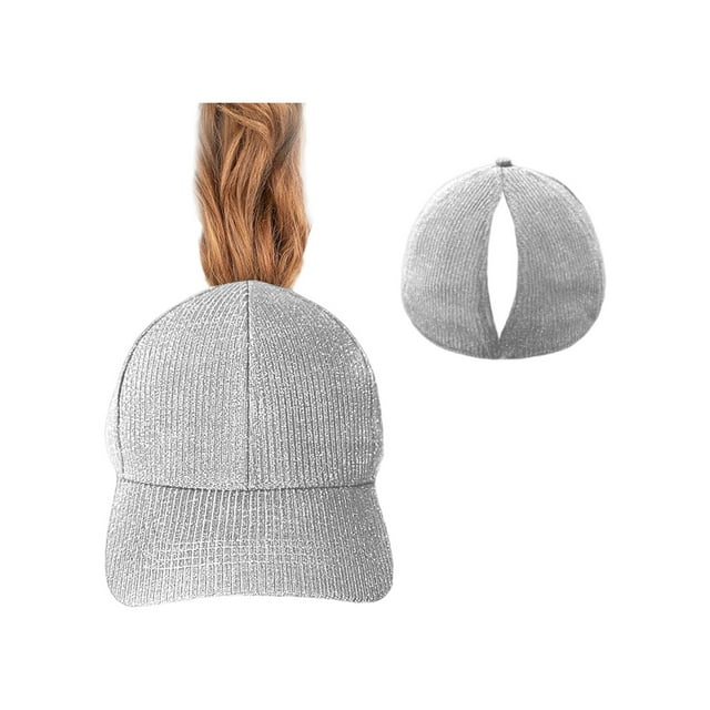 WEIYLL Womens Baseball Cap Ponytail Running Tennis Magnetic Attraction Solid Color White Headwear Hat One Size