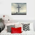 thumbnail image 4 of GOSMITH A Cross And Dove Wind Canvas Wall Art Religious Christian Wall Art Faith Paints Creative Artwork Christ Design Poster Canvas Printing For Living Room Decoration Framed Ready To Hang, 4 of 4