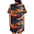 thumbnail image 6 of Fuzoiu Dynamic Fire Bird Art Print Women's Short-Sleeved Pajama Set,Lounge Sleepwear Set,Womens Pajama Sets 2 Piece,Button-Up Top and Shorts with Pockets-Medium, 6 of 7
