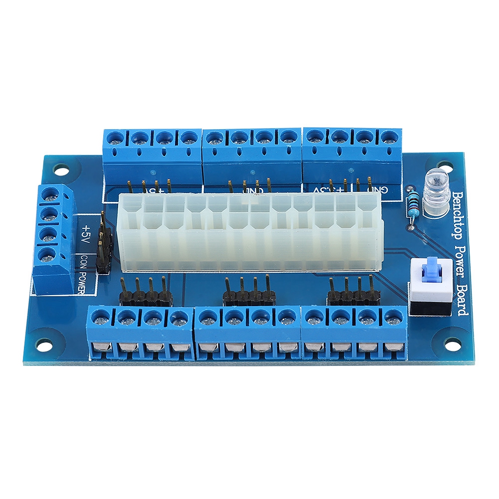 24-pin ATX Computer PC Power Supply Bench Top Power Board Module Adapter Blue