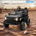 thumbnail image 3 of 12V Powered Ride on Car, Ford Bronco Raptor Ride on Toys with Remote Control, Battery Powered Ride on Trucks with Bluetooth Music, LED Light, Kids Car Electric Vehicle for Boys Girls Gifts, Black, 3 of 9