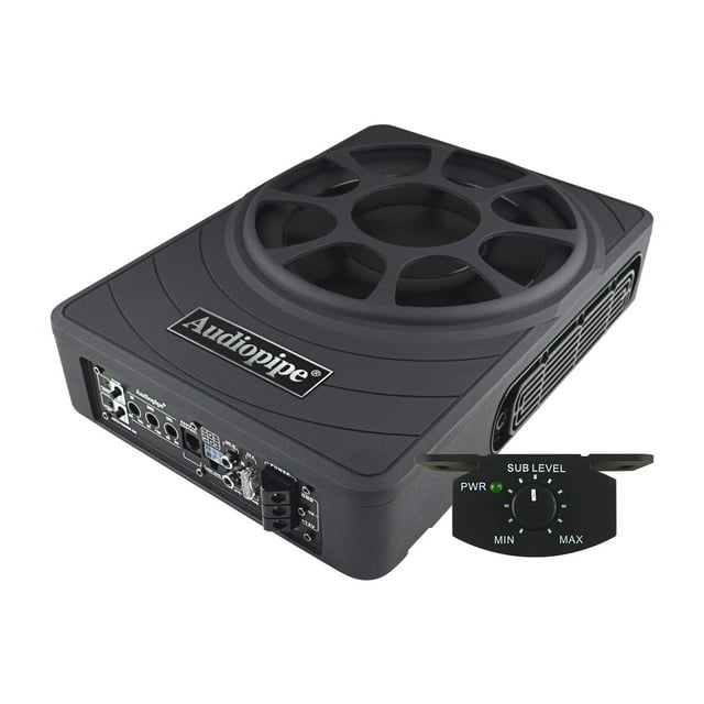 Subwoofer amplificado 10 pulg 500W compacto bajos Audiopipe