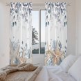 thumbnail image 3 of Blue Beige Coastal Kitchen Curtain for Berdoom Living Room Cafe 72 Inch Length, Beach Starfish Summer Eucalyptus Tiers Curtains Light Filtering Drapes Rod Pocket Window Treatment 2 Panels 52"Wx72"L, 3 of 8