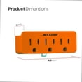 thumbnail image 2 of Maximm (3-Pack) 3 Outlet Grounding Adapter With Grounding Plug Orange, Turn 2-Prong Outlet To 3-Wire Grounding Outlets, ETL Listed, 2 of 6