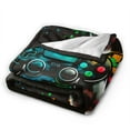 thumbnail image 2 of DouZhe Ultra-Soft Micro Fleece Lightweight Flannel Bed Blanket, Colorful Video Game Controller Print Cozy Warm Throw Blankets, 60"x50", 2 of 7
