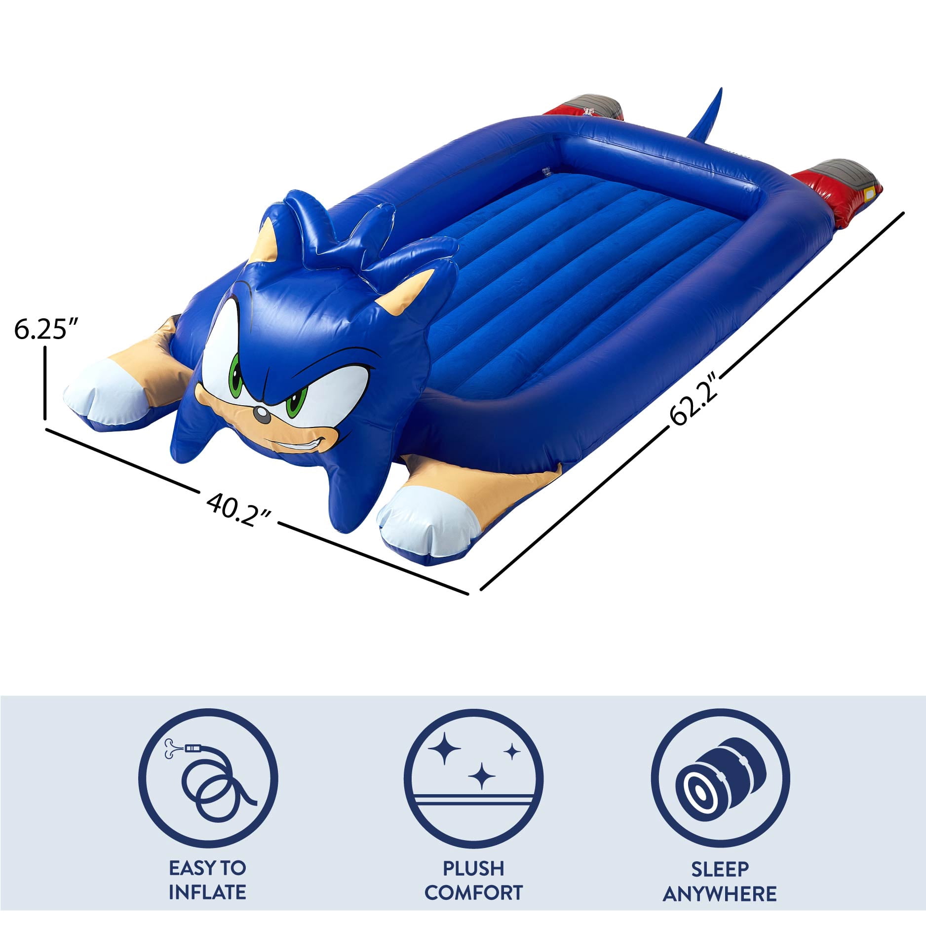 Sonic the Hedgehog Inflatable Portable Kids Travel Bed