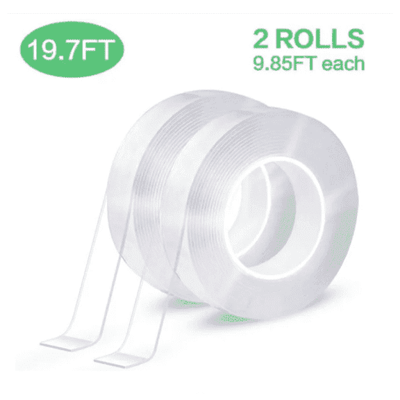 CCOCC 2026 New 2Pcs Strong Adhesion Nano Tape, Reusable Heavy Duty Double Sided Tape for Walls, Transparent Rug Tape, No Residue for Home Decor, Organizing, Fixing, Crafts, Securing Rugs.