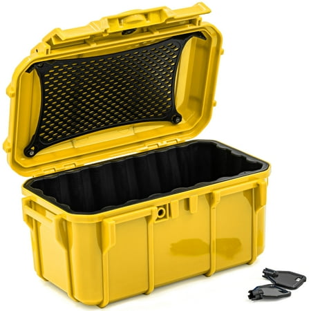 Seahorse 58 Portable Waterproof Dry Box Protective Case - Travel Safe / Mil Spec / IP67 Waterproof / USA Made - for Ammunition Rifle Ammo Pistols Smell Proof Box (Yellow)