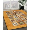 thumbnail image 3 of Ahgly Company Machine Washable Indoor Round Abstract Yellow Orange Area Rugs, 7' Round, 3 of 7