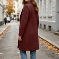 thumbnail image 6 of Tqcoqu Women's Coat Fall Winter Casual Single Breasted Overcoat Mid-Length Notched Lapel Coat, 6 of 9