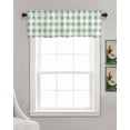 thumbnail image 3 of Saga Green Plaid Linen Curtain Valance for Bedroom/Bathroom/Kitchen/Office/Living/Dining Room Windows,Modern Farmhouse Country Buffalo Check Pocket Topper Drapes Decorative Cafe Drapery Panel 54x18, 3 of 6
