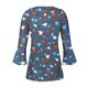 thumbnail image 3 of Blusas de Manga Corta para las Mujeres Impresas 3/4 Manga Cuello Redondo Blusa Casual, Ligero Diario Superior, 3 of 5