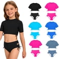 thumbnail image 2 of Kcolen Swimsuit For Girls 2 Piece Bathing Suit Set Cute Bikini Swimwear with Shorts Summer UPF 50+ Kid Beach Swim Suit,5-6 Years, 2 of 6