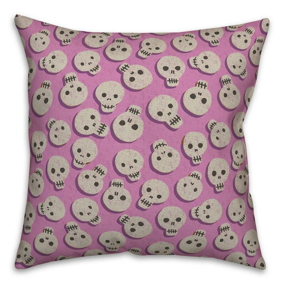 Creative Products Pinky Skull Pattern 16 x 16 Spun Poly Pillow
