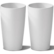 SnugNiture Set of 2 Round Tall Planters 22 Inch, Large Planter for Indoor Outdoor Plants, Modern Flower Pot Containers Large Decorative Tree Planter, White