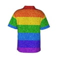 thumbnail image 3 of Disketp Hawaiian Shirts For Men,Colorful Glitter Rainbow Print Mens Casual Short Sleeve Button Down Shirts Beach Shirt, 3 of 8
