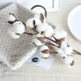 thumbnail image 7 of Pklyzj 2 Bunches 20 Cotton Picks Cotton Stalks Faux Flower Arrangements Wedding Bouquets Home Decoration Wedding Decor Farmhouse Style Artificial Flower Fake Wooden White Dried Flowers, 7 of 7