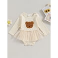 thumbnail image 2 of Cenuakty Baby Girls Mesh Romper Dress Bear Pattern Long Sleeve Jumpsuits for Newborn Infant Toddler Cute Clothes, 2 of 8