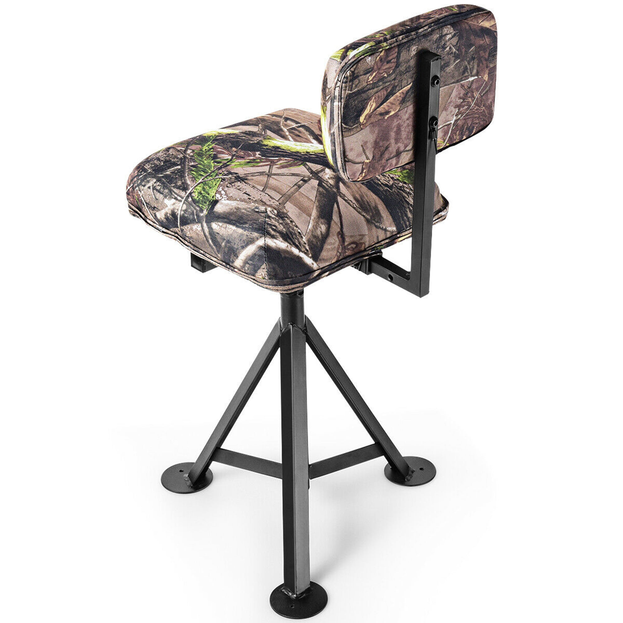 Gymax Swivel Hunting Chair Tripod Blind Stool W Detachable Backrest Outdoor Camping Walmart Com Walmart Com