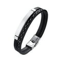 thumbnail image 3 of Pulsera trenzada Sunnimix Estilo occidental para hombres plata, 3 of 8