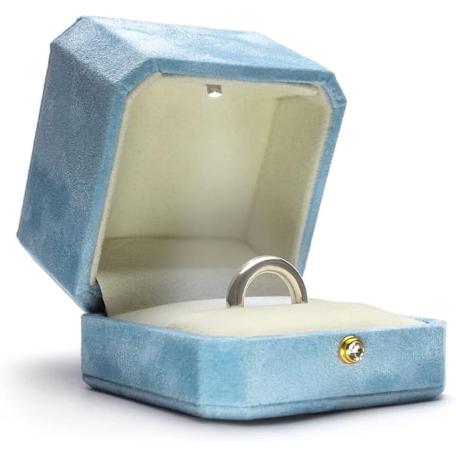 Boîte à Bague avec Lumière LED Bleue Réutilisable & Support de Bague Protecteur pour Rendre Votre Proposition Mémorable avec Cette Boîte à Bague de Fiançailles avec Lumière de Bague Déposée pour Briller Votre Bague par Cotea