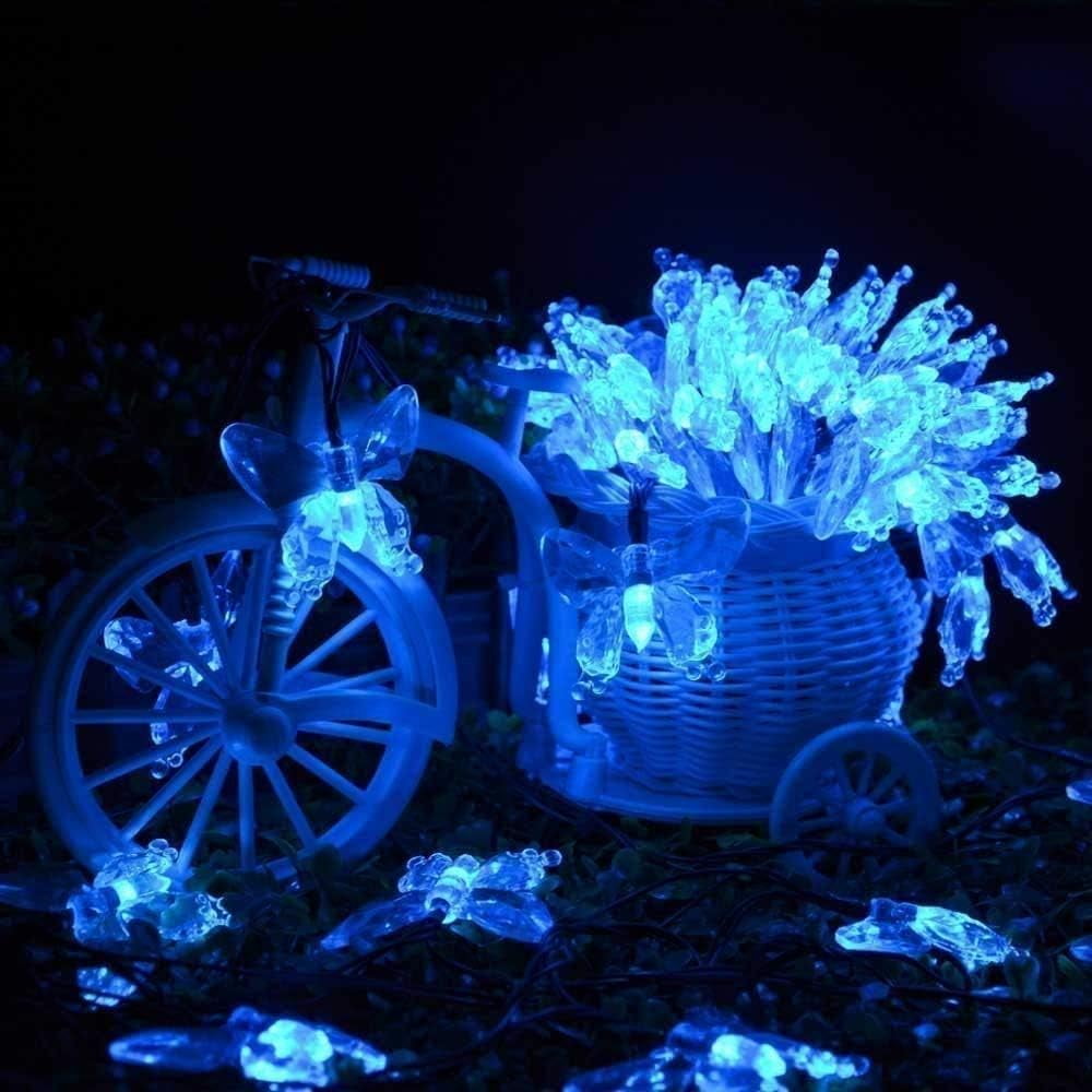 Butterfly String Lights, 4.5M 20LED Solar Butterfly String Lights Outdoor Garden Solar String Lights Waterproof with 8 Mode