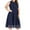 Blue, variant on Fesfesfes Casual Round Neck Dress Sleeveless Round Neck Women Solid Women Gowns Chiffon Dress Mid-Calf Dresses Plus Size $10