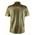 thumbnail image 6 of Jamicy Mens Short Sleeve Shirts Gift for Husband Disco Shirts for Men's Sequin Shirt Sparkle Metallic Short Sleeves Polo, 6 of 6