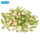 thumbnail image 3 of Mini Ribbon Roses Tiny Satin Fabric Flowers with Green Leaves Embellishments Light Pink, 3 of 5