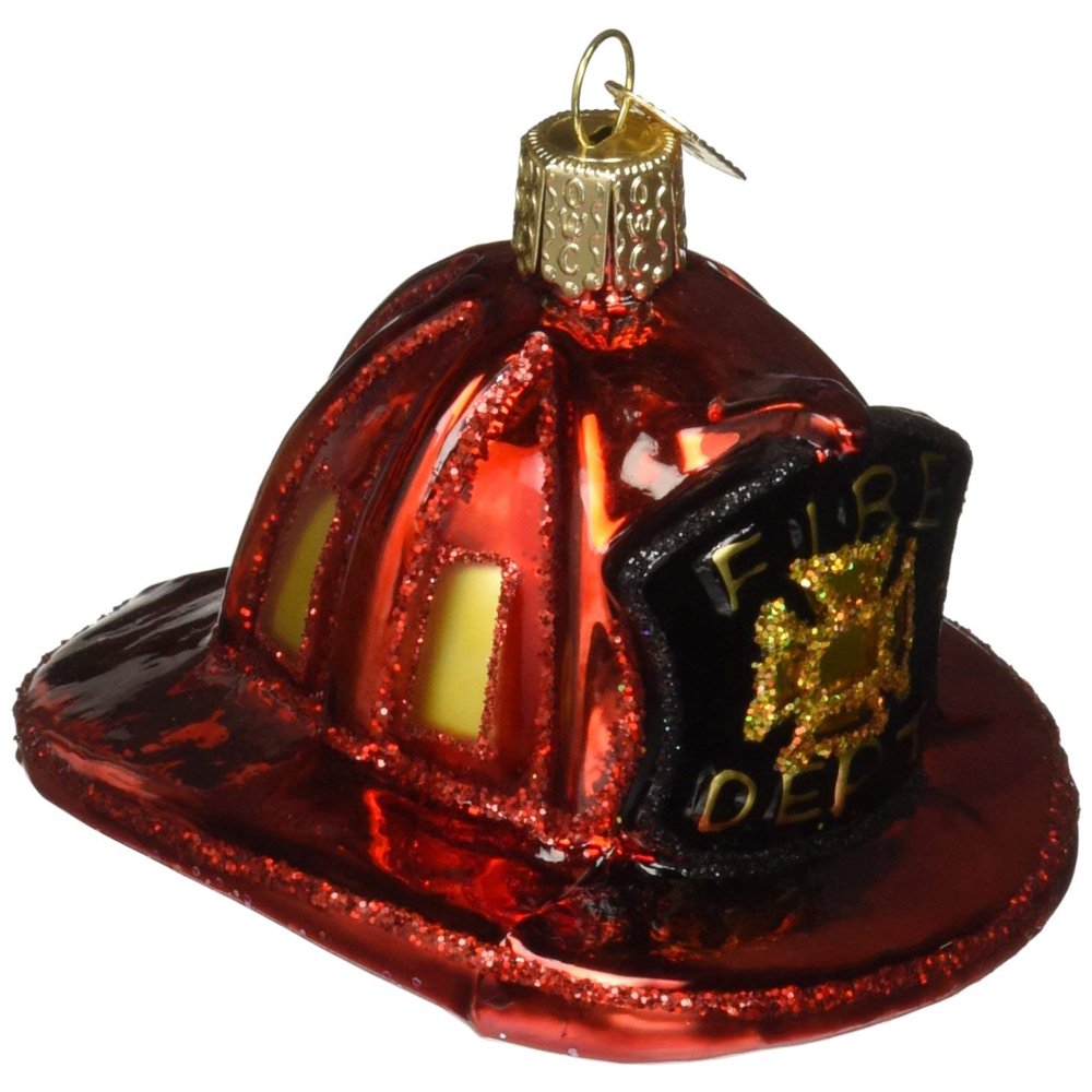 Ornaments Fireman's Helmet Glass Blown Ornaments for Christmas Tree
