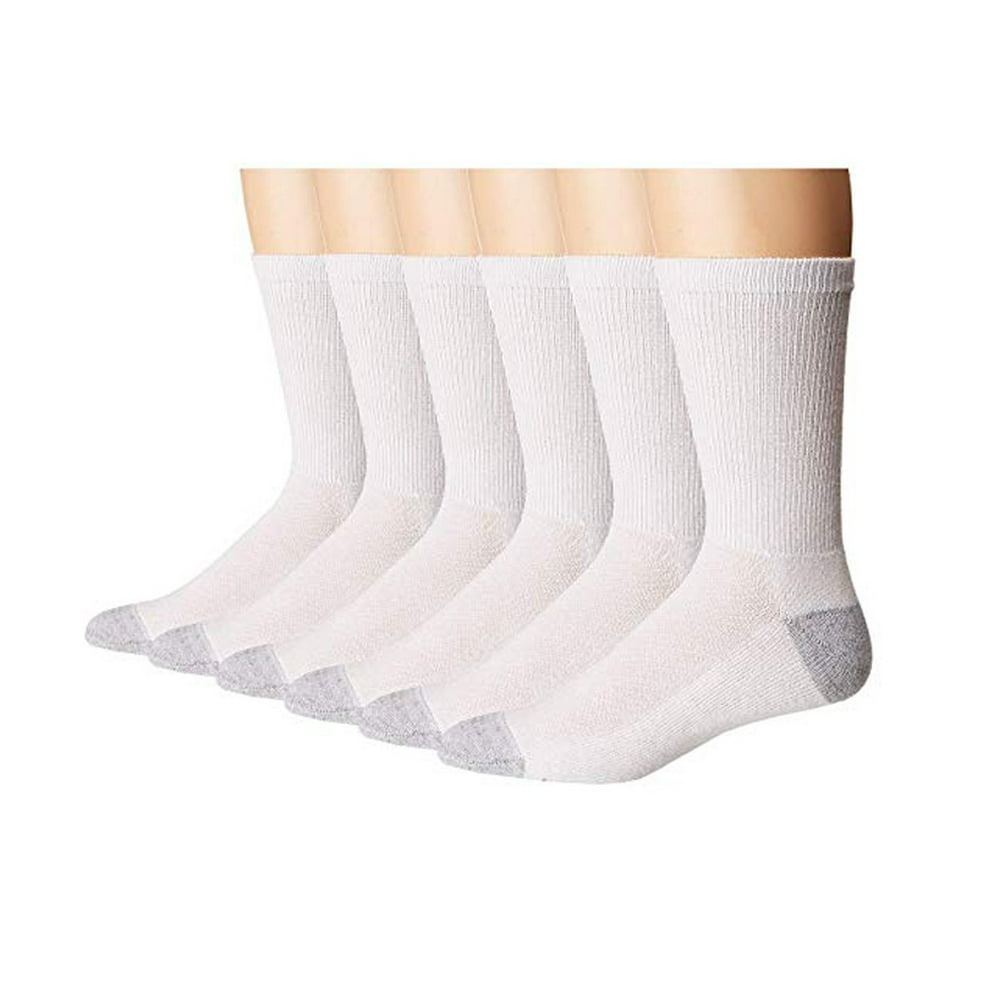 Everlast Everlast Mens White Stylish Crew Banded Socks Casual or Athletic 6 Pack Shoe Size 6