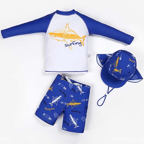 Gzbliryd Swimming Suit Upf 50 Summer Beach Swimwear Two-Piece Rashguard Swim Set for Boys Girls Beach Shorts Swim Shirts (Gold,7-8 Years)