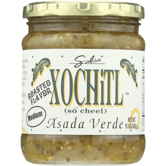 Pack of 6, Xochitl Asada Verde Medium Salsa, 15 oz