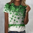 thumbnail image 7 of Erwazi St Patricks Day Womens Short Sleeve T-Shirts Crewneck Clover Cute Graphic Tee Tops, 7 of 7