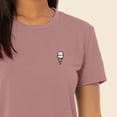 thumbnail image 5 of Dalix Ice Cream Embroidered Cropped Flowy Soft Cotton Short Sleeve T Shirt Womens in Mauve 2XL XX-Large, 5 of 5