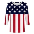 thumbnail image 6 of Conairie Women Patriotic T Shirts 3/4 Sleeve Crew Neck Loose 4th of July Shirt With American Falg Print Summer Trendy Casual Tops Red XXL, 6 of 7