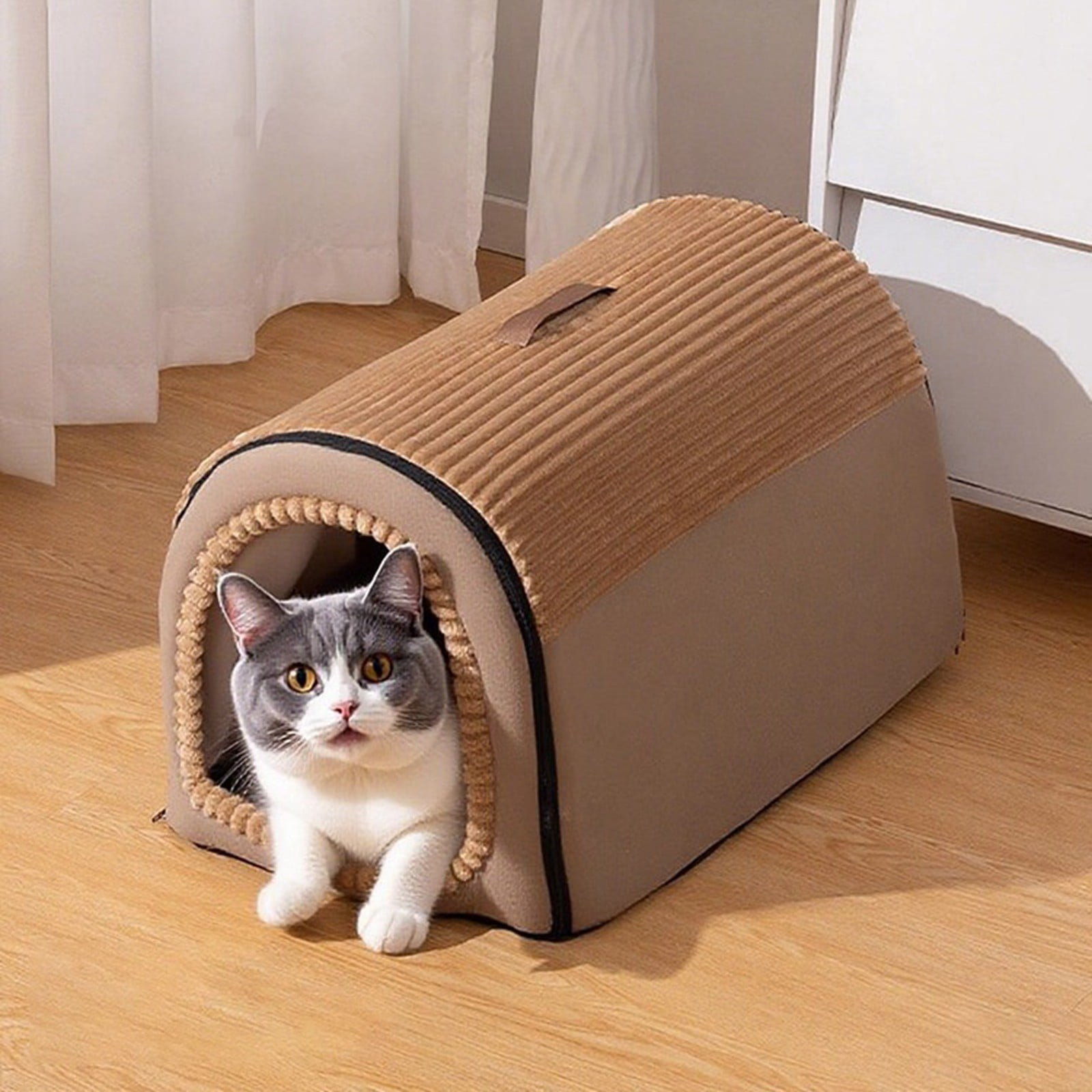 Heated Pet Bed for Cats and Dogs with Reversible Cover Indoor Outdoor Use Machine Washable Cozy Warmth and Comfort Durable Construction