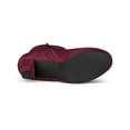 thumbnail image 5 of BLISSFUL STEP Women's Ankle Boots Faux Suede Round Toe Block Heel Side Zipper Dress Boots Burgundy 7.5, 5 of 7