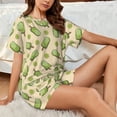 thumbnail image 4 of Wukai Kiwi Ice Cream Women's Pajama Set,Short-Sleeve Top and Shorts with Elastic Waistband and Pockets for Loungewear, Yoga, and Casual Wear-Small, 4 of 6