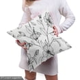 thumbnail image 5 of Ambesonne Hibiscus Fabric by the Yard Upholstery, Monochrome Floral Blossom, 3 Yards, Black Charcoal Grey and White, 5 of 5