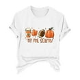 thumbnail image 4 of Clearance! HCURIBAD Shirts for Women, Women's Pumpkin Baseball Maple Leaf Letter Printed T-Shirt Halloween Round Neck Tee, Womens Graphic Tees, Halloween Shirts for Women 1PC Top White 4XL, 4 of 4